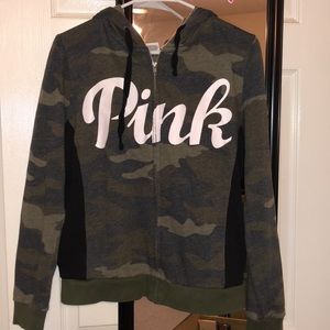 Pink Victoria secret zip up hoodie